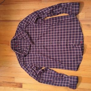 Untuckit Men's Regular Fit Button Down Shirt Plaid Large